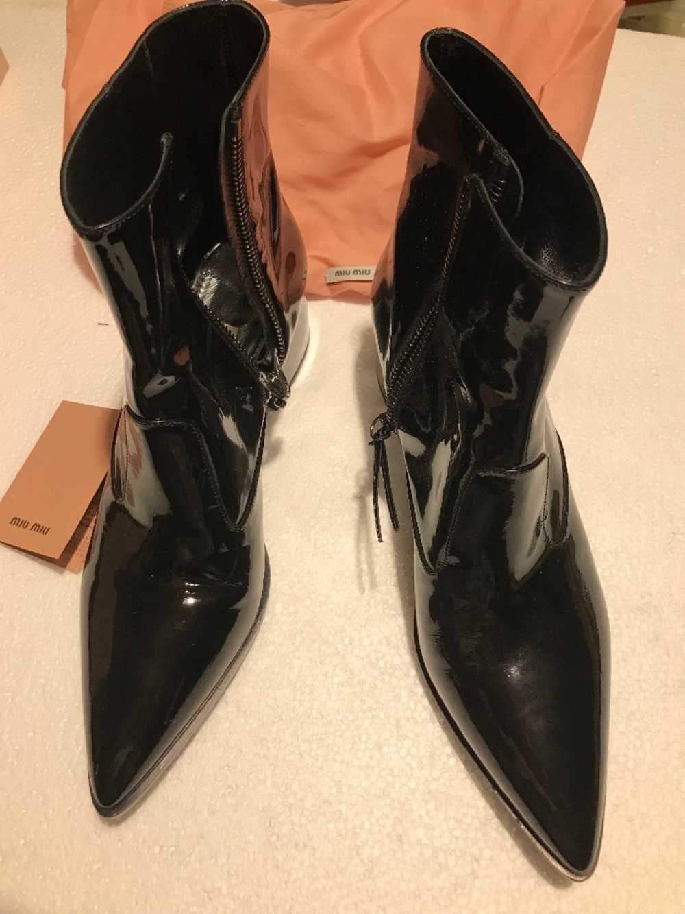 MIU MIU Pat n leather boots NIB 38 calzature donna